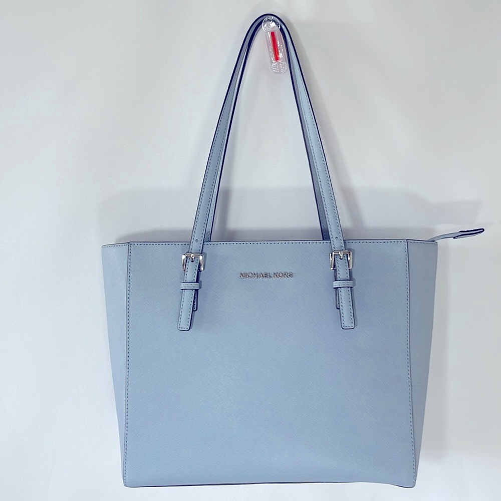 Michael Kors Safiano Pale Blue Hand Bag. NEW